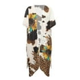 thumbnail image 4 of DISNIMO Leopard Cow Sunflower Print Women's Beach Cover up Kimono Swimsuit Coverup Cardigan Bathing Suit Coverups Summer Casual Loose Bikini Cover Up, 4 of 6