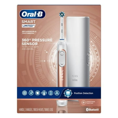 Oral-B Smart Limited Battery Power Electric Toothbrush, Rose Gold