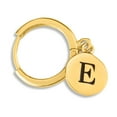 thumbnail image 2 of Sterling Silver 18K Gold Plated Initial E Disc Drop Huggie Earring, Half-Pair, 2 of 7