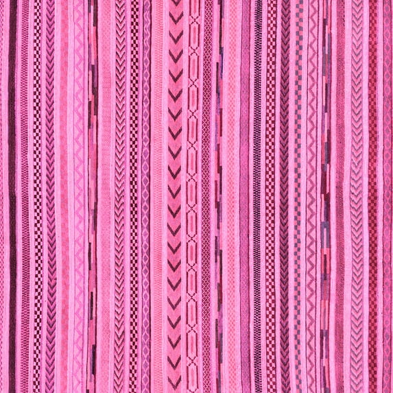 Ahgly Company Indoor Square Abstract Pink Modern Area Rugs, 4' Square