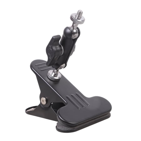 Adjustable 1/4inch Threaded Ball Mounting Arm Heavy Duty Iron Clamp Rotatable Metal Clamp for Mobile Phone Monitor Video