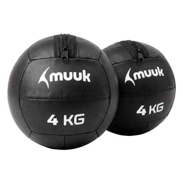 Kit 2 Balones Medicinales de 4 kg Negro Muuk Fitness