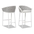 thumbnail image 1 of Rowan 27.5" Rope Barrel Low Back Patio Counter Stool Set of 2 Optic White, 1 of 6