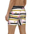 thumbnail image 3 of Rocae Gold Glittering Hearts and Flamingos for Stretch Moisture-Wicking Underwear,Men's Underwear Boxer Briefs Large, 3 of 9
