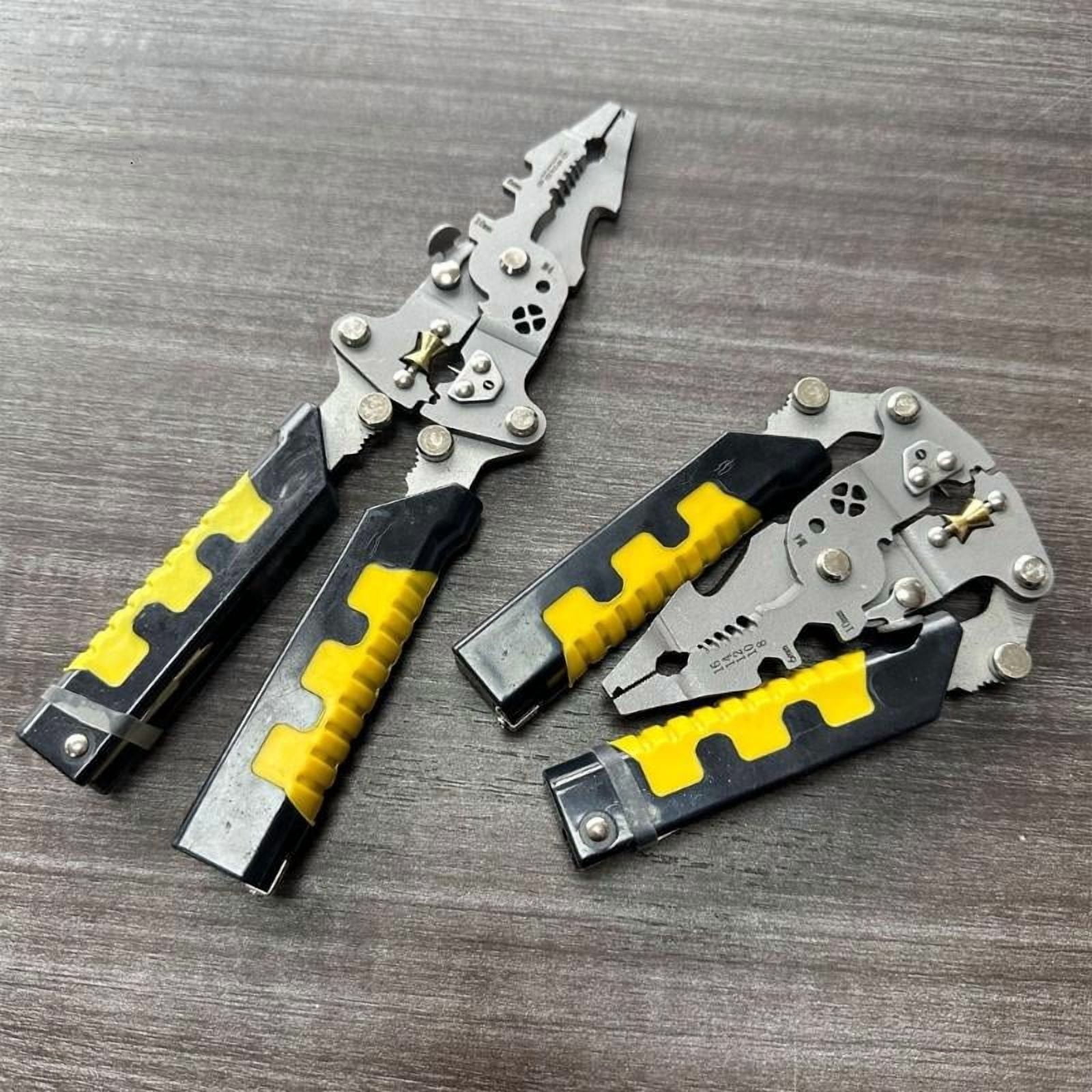 CEORPER Electrician Pliers With Voltage Tester And Wire Stripper Crimping Tool