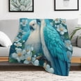 thumbnail image 5 of Blue Parrots in Blossoms Blanket Soft Throw Warm Lightweight Plush Blanket for Couch Bed Sofa, 5 of 5