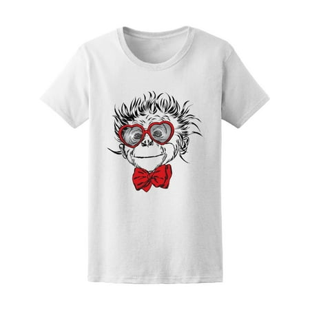 Funky Monkey With Glasses Tee Women's -Image by