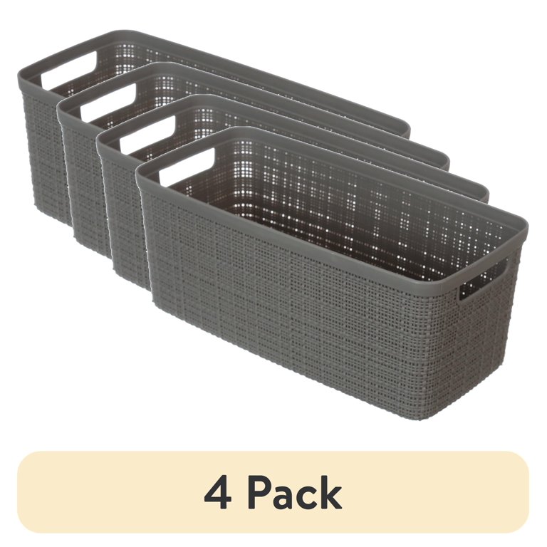 Curver Jute Narrow Storage Baskets, Gray, 4-Pack photo 1