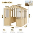 thumbnail image 4 of EAGLE PEAK 6.7 ft. x 7.8 ft.Wooden Polycarbonate Walk-in Greenhouse, Cedar Hobby Green House with Roof Vent, Natural, 4 of 12