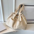 thumbnail image 1 of Bolso de mano de lona para mujer, bolso Hobo informal sólido, bolso de moda para axila, bolso de viaje, 1 of 8