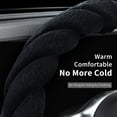 thumbnail image 2 of Luxury Fluffy Winter Car Steering Wheel Cover for Women Soft Warm Plush Cute Auto Accessories for Vehicle, Sedan, Universal, Fuzzy, Anti Slip, Black, Standard Size, 14.75-15.15 Inch, 2 of 5