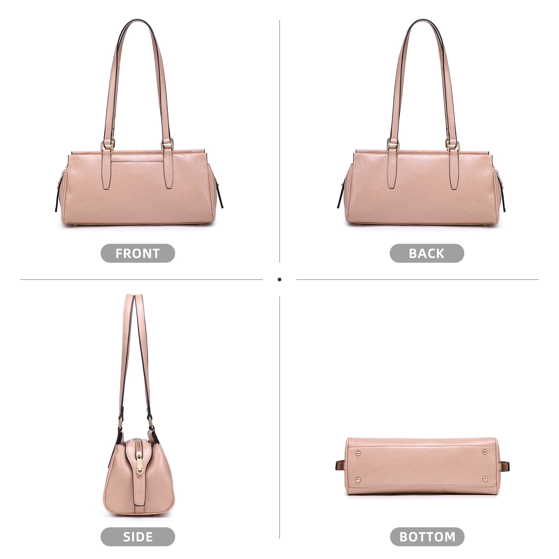 Dasein Hobo Bags for Women Soft Vegan Leather Shoulder Handbags Purses with 3 Compartments, Multi Pockets