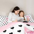 thumbnail image 5 of Manfei Pink ABC Print A 7-Piece Twin Bedding,Cute Coquette Bowknot Bedding Comforter Set,Pink Reversible, 5 of 7