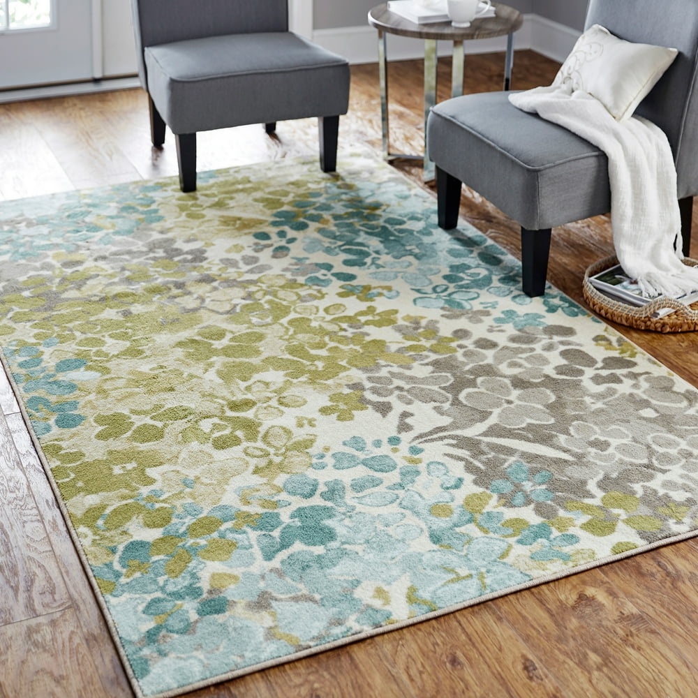 Mohawk Home Aurora Radiance Aqua Printed Area Rug, 5'x8', Aqua Blue