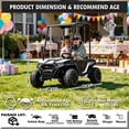 thumbnail image 3 of Sopbost 24V 4WD Kids Ride On UTV with Remote Control, 2 Seater Battery Powered Ride On Toy with EVA Tires, Music, Plastic Roof, 3-5 MPH, Ages 3-8, White, 3 of 10