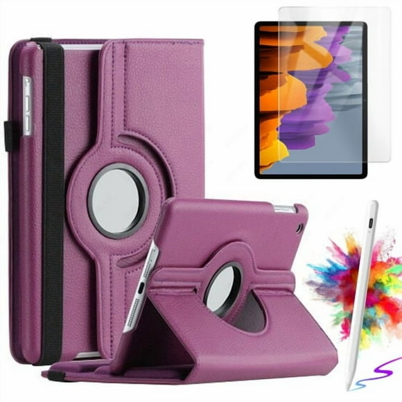 Folio Case With Screen Protector With Stylus Pen for Samsung Galaxy Tab S8 2022/Tab S7 2020 11 inch (Model SM-X700/X706/T870/T875/T876) Case Stand Cover Auto Wake/Sleep - Purple