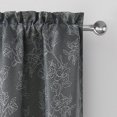 thumbnail image 3 of VCNY Home Carmen Charcoal Grey Floral Rod Pocket Blackout Curtain Panel, 52" x 84", 3 of 5