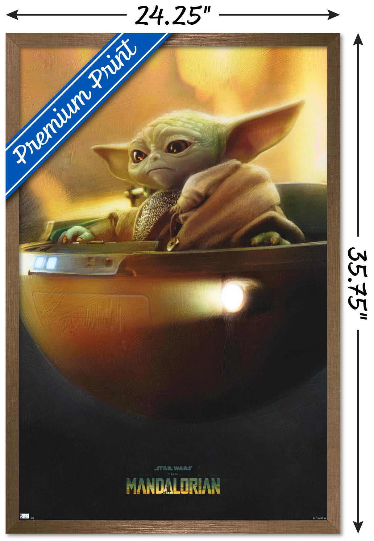 Star Wars: The Mandalorian Season 3 - Grogu in Pod Wall Poster, 22.375" x 34" Framed