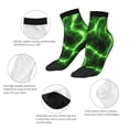thumbnail image 6 of Bingfone Green Lightning Design Patterned Men'S Women'S Casual Cotton Socks, 6 of 9