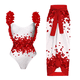 thumbnail image 5 of Traje de baño sexy para mujer, traje de baño de una pieza con estampado floral rosa y push up, traje de baño de verano para playa, 5 of 5