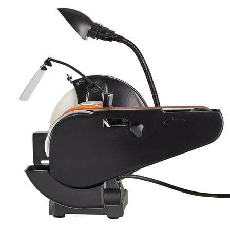 8 Inch Bench Grinder with 2 x28 Inch Belt Sander Combo, Bench Grinder Sander with 2.5A Induction Motor for Metalworking Sharpening Grinding