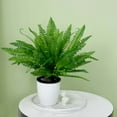 thumbnail image 2 of Efavormart 2 Bushes | 18" Artificial Green Boston Fern Leaf Stems, Faux Fern Plants Decor, 2 of 11
