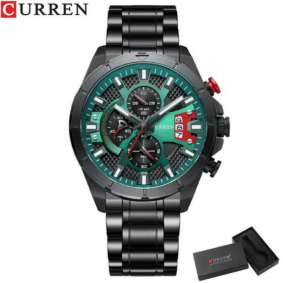 Curren Male Casual Quartz Chronograph Watches Fashion Luminous Clock Stainless Steel Band Wristwatches For Men - Quartz Wristwatches