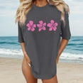 thumbnail image 2 of Wangmeiwg T Shirt Beach Oversized Graphic Tees For Women Vintage Baggy Shirts Summer Vacation Tops Workout Women Shirt, 2 of 4