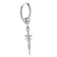thumbnail image 4 of Pendientes de acero inoxidable estilo vintage con forma de cruz y aro Huggie para hombre y mujer Pendiente Plata 1pc, 4 of 9