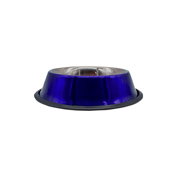 Plato Para Perro Tazón Grande Azul Importadora La Merced Aluminio Antiderrapante