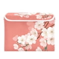 thumbnail image 2 of Foldable Fabric Storage Bin With Handle Collapsible Basket Box Storage With Lid Organizer Woodblock Print, 2 of 7