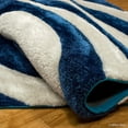 thumbnail image 3 of Allstar Blue Shaggy Area Rug with 3D Spiral Design. Contemporary Formal Casual Hand Tufted (7' 6" x 10' 5"), 3 of 7