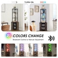 thumbnail image 4 of VECELO Corner Shelf with Power Outlets and LED Lights, 6-Tier Corner Bar Cabinet with Glass Holder, 63" Tall Corner Stand Display Storage Rack, Corner Bookshelf Bookcase, Brown, 4 of 10