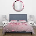 thumbnail image 3 of Designart "Cherry Orchard in Bloom II" Cherry Bedding Covert Set - Floral Pink Traditional Bed Set With 2 Shams, 3 of 5