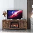 thumbnail image 3 of Fireplace TV Stand for TV up to 65 inches, Wood Electric Fireplace TV Console Table Stand with Storage, Home Living Room Entertainment Center Media Console, Dark Oak, 58"L x 16"W x 25"H, 3 of 11
