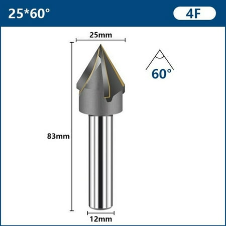 

60° 90° Chamfering Cutter Drill Bits 4 Blades Chamfer Milling Cutter 16-25mm