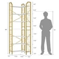 thumbnail image 3 of QinaQin Librero esquinero industrial en forma L, diseño alto de 5 o 7 niveles con estructura metálica para sala o recámara, 3 of 7