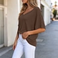 thumbnail image 6 of yillto Womens Blouse Summer V Neck Plain Short Sleeve Loose Top Causal Trendy Dressy Shirts Outfits, 6 of 6