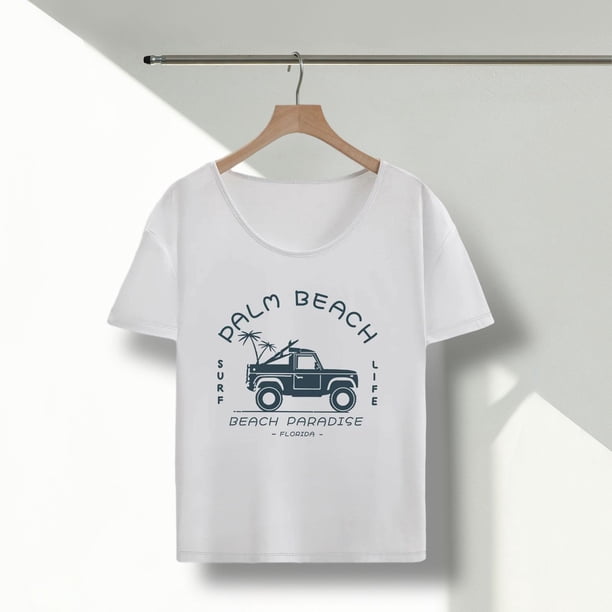Camiseta de manga corta para mujer, Top gráfico para mujer, ropa cómoda y elegante, Tops de verano, camiseta básica para vacaciones, playa y viajes SG Yinane Camiseta para mujer