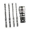 thumbnail image 2 of DYNWAVECA Electric Wrench Conversion Hammer Adapter Converter Easy to Install,Replaces Electric Wrench Conversion Head for Construction with 4 drill bit, 2 of 9