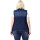 thumbnail image 5 of Women's Plus Size Jean Vest Button Down Turndown Collar Frayed Hem with Cargo Pocket Trucker Denim Vest Black Blue 1X, 5 of 7