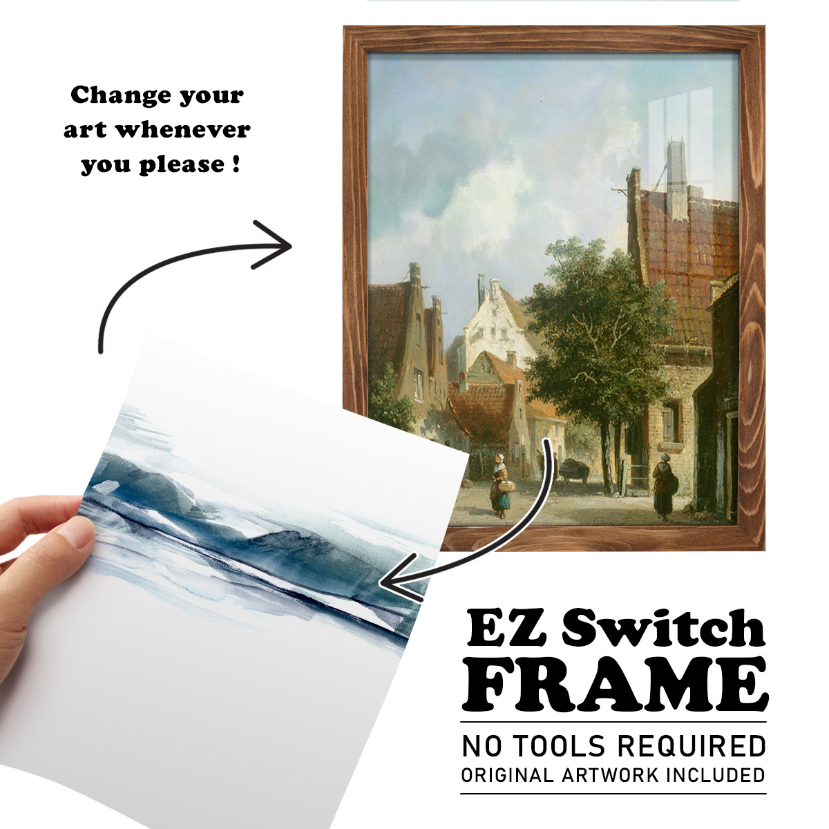 Stark Horizon I - Framed Print w/glass - Walnut