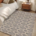 thumbnail image 4 of Brown Floral Abstract Area Rugs 2.7'x5', Washable Small Throw Rugs for Kitchen Bedroom, Vintage Ethnic Bohemian Flowers Indoor Outdoor Rug Non-Slip Low Pile Carpet Runner Reversible Floor Mats, 4 of 8