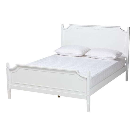 Bowery Hill Modern White Finished Wood Queen Size Platform Bed
