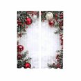 thumbnail image 1 of Peach Velvet Snowflake and Christmas Ball Printed Holiday Curtains for Festive Home Decor, 1 of 1