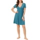 thumbnail image 2 of INSPIRAR CHIC Vestido de Noche para Mujeres Pijamas Camisón de Noche con Cuello en V Profundo Túnica de Descanso XS Azul Lago, 2 of 5