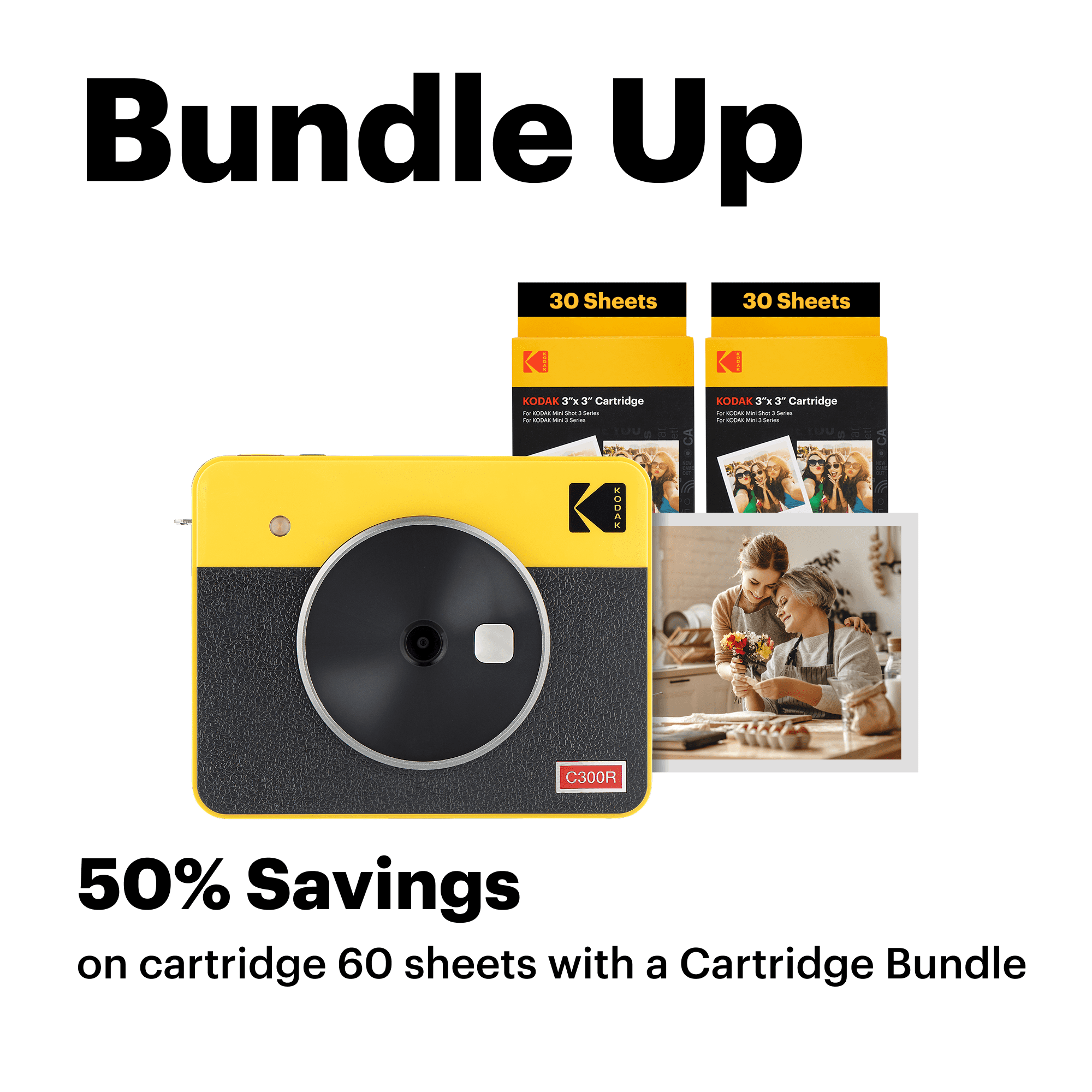 KODAK Mini Shot 3 Retro 4PASS 2-in-1 Instant Camera and