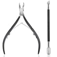 thumbnail image 1 of Cuticle Nipper with Cuticle Pusher - Green Cuticle Trimmer Stainless Steel Cuticle Clipper Cutter Nail Cuticle Remover Tools for Fingernails and Toenails-Cuticle Nipper & Pusher, 1 of 7