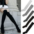 thumbnail image 2 of Ruanlalo 1 Pair Thigh High Socks Japanese Style Attractive Cotton Women Long Boot Stocking for Daily Wear White, 2 of 6