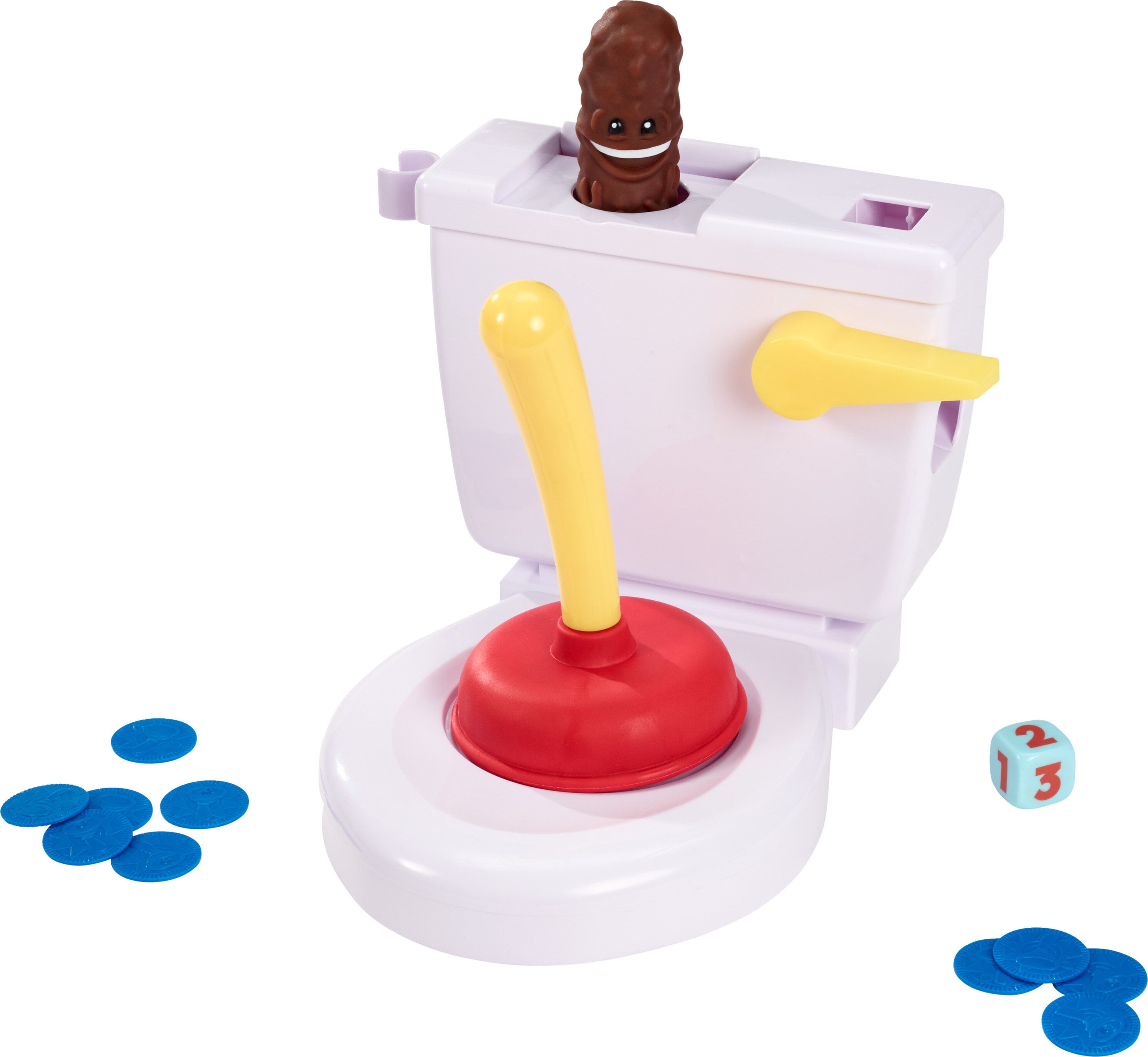 Creative Family Game Includes One Toilet,Two Launchers and 12 Soft Toy  Poops,Gift for Kids 4 5 6 7 8 Year Old